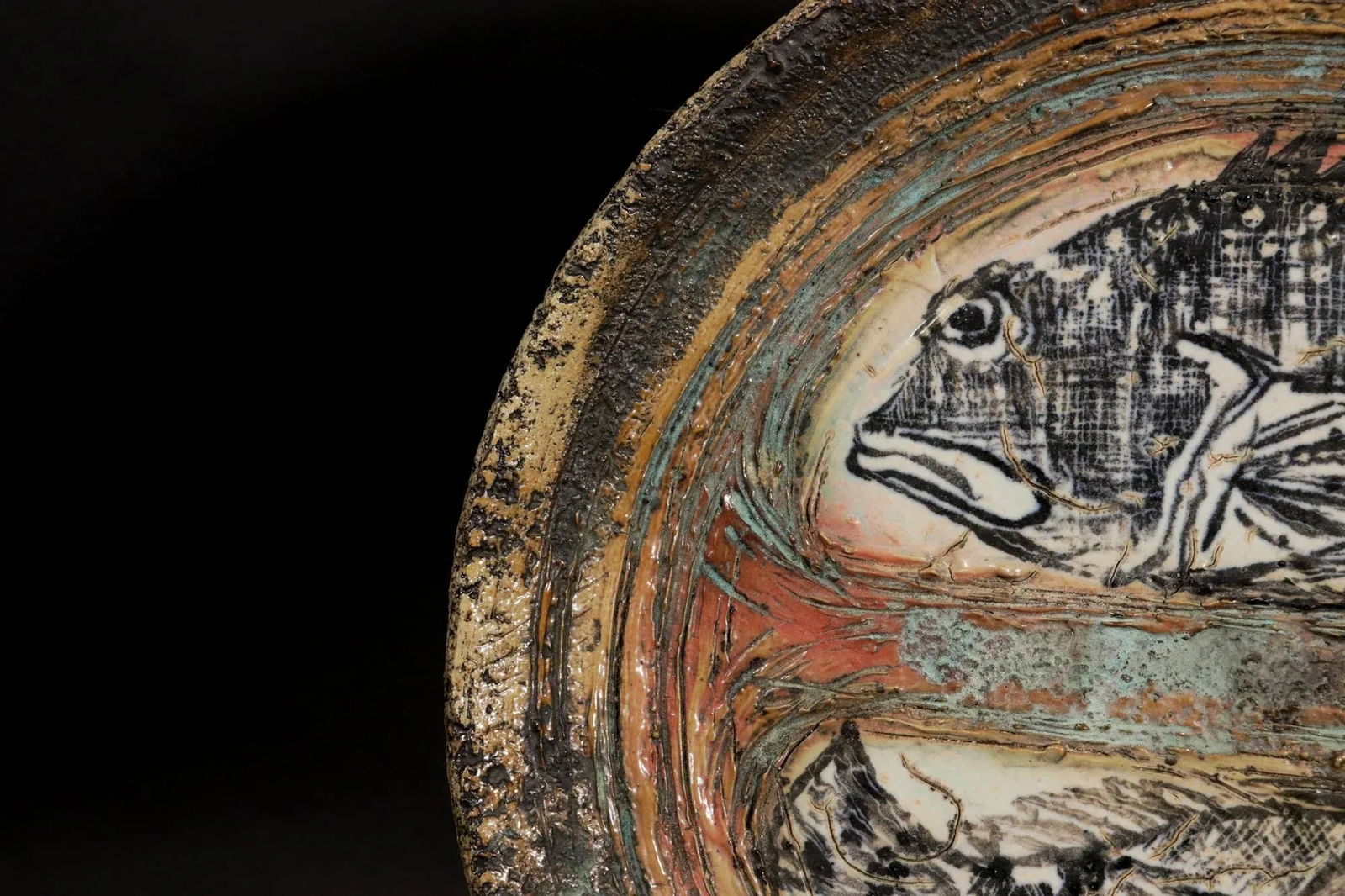 Studio Pottery Double Fish Dish, Dated 2003 - 3