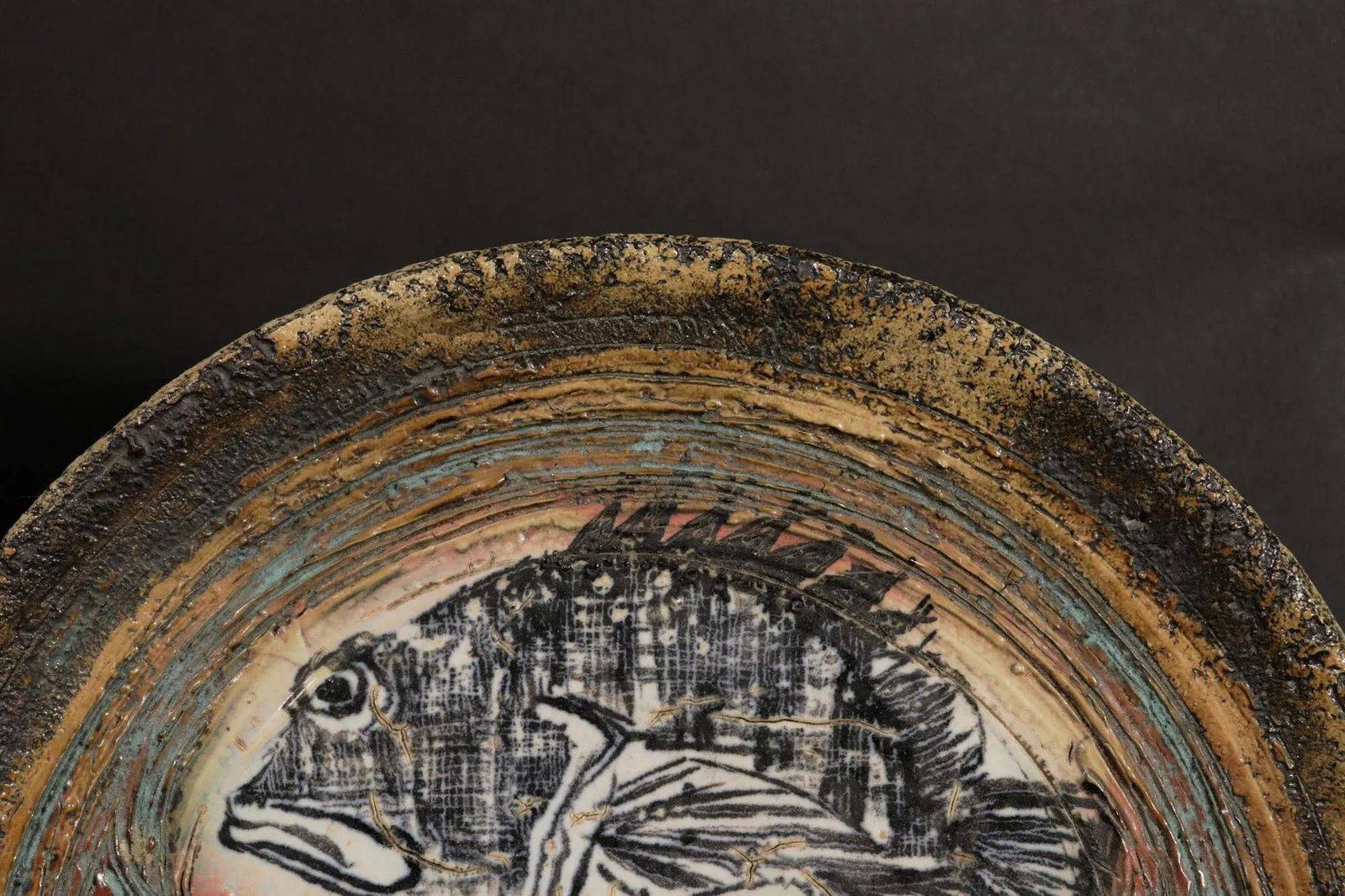 Studio Pottery Double Fish Dish, Dated 2003 - 5