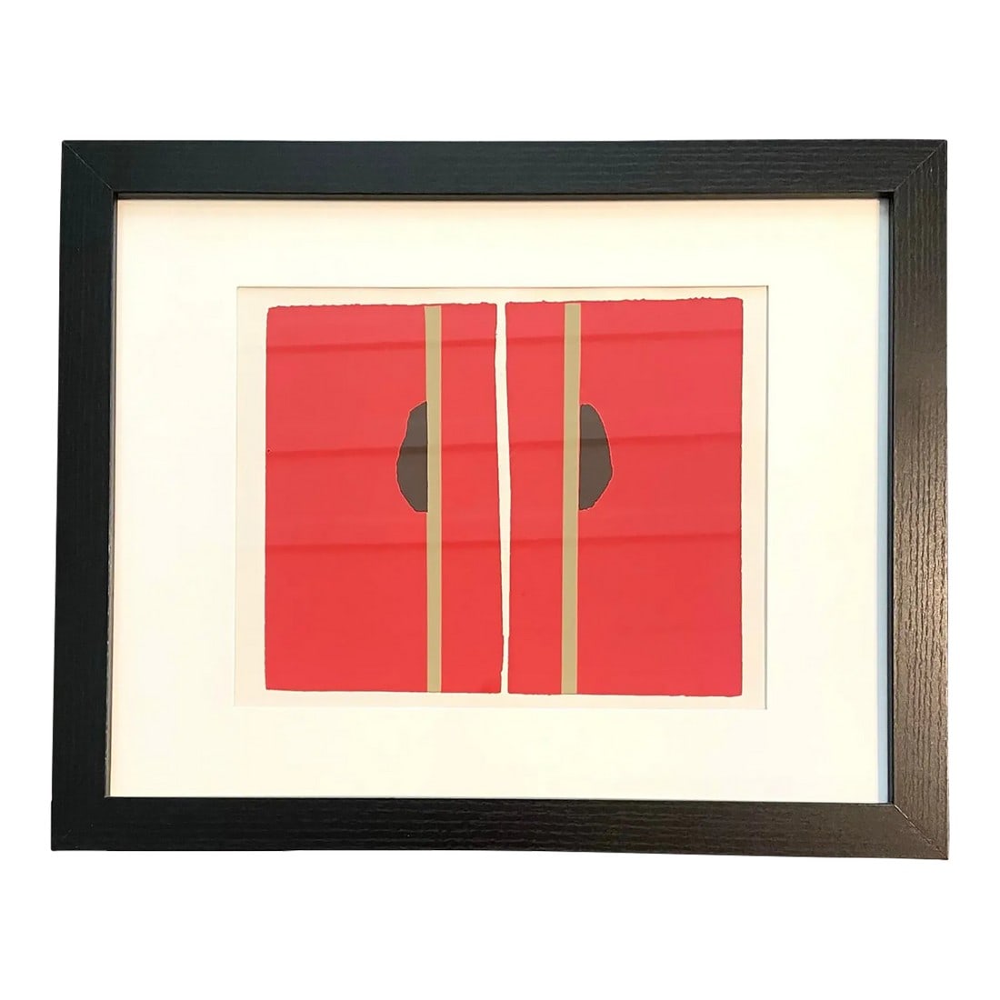 Barbara Beck 1969 Framed & Matted Mid-Century Modern Screen Print, Limited Edition of 20 - Black Woo: Limited edition of 20 silkscreen print. Hand made in the studio of Beck. Comes with black wood frame and mate. Comes with certificate of authenticity. Barbara Beck Painter Printmaker Beck's work is
