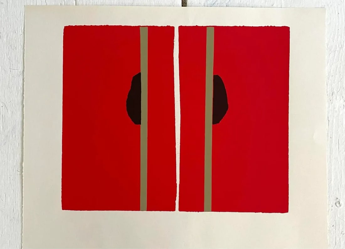 Barbara Beck 1969 Framed & Matted Mid-Century Modern Screen Print, Limited Edition of 20 - Black Woo - 9