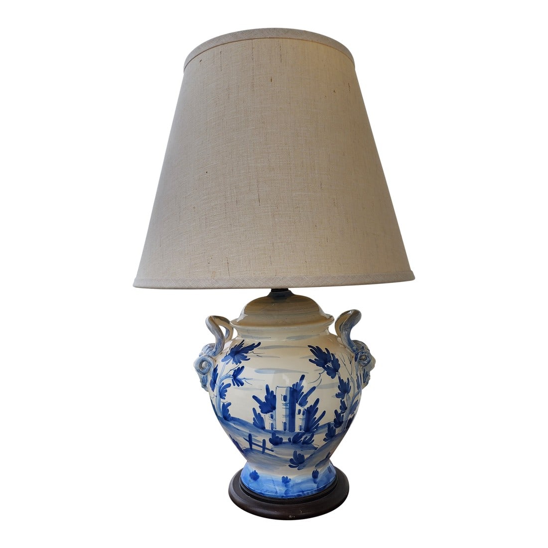 Blue and White Italian Ceramic Lamp (1 of 14)