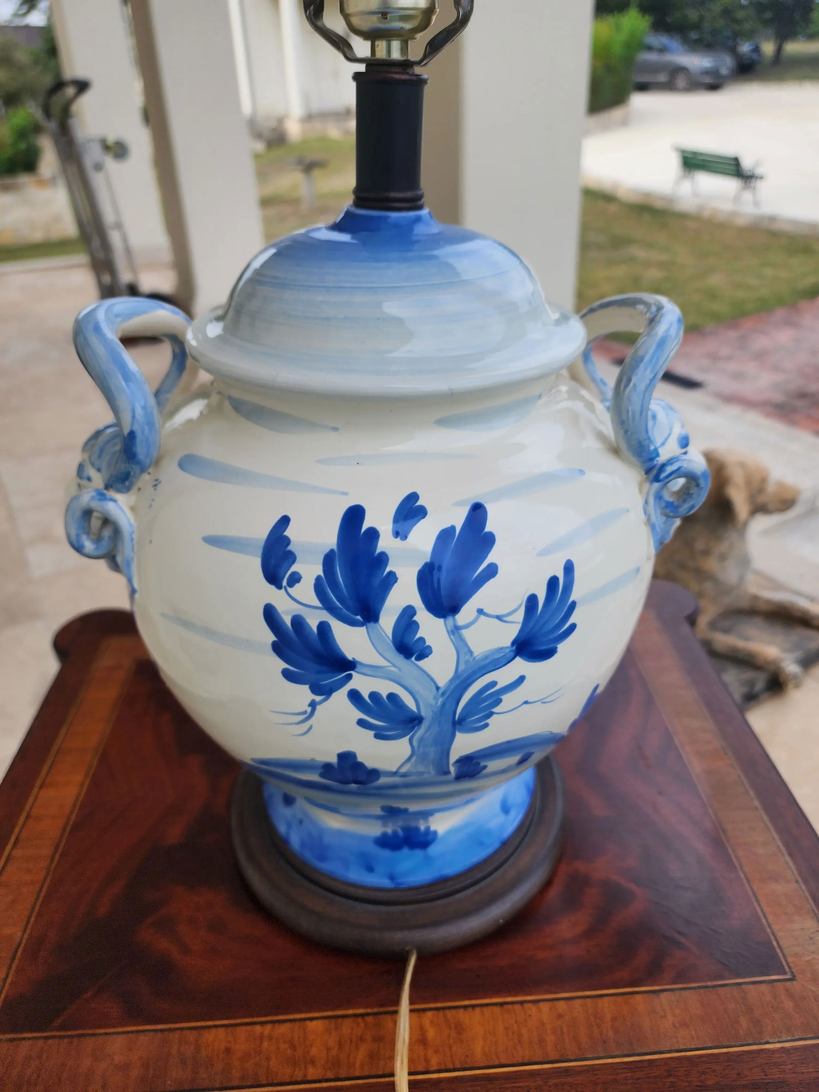 Blue and White Italian Ceramic Lamp - 6