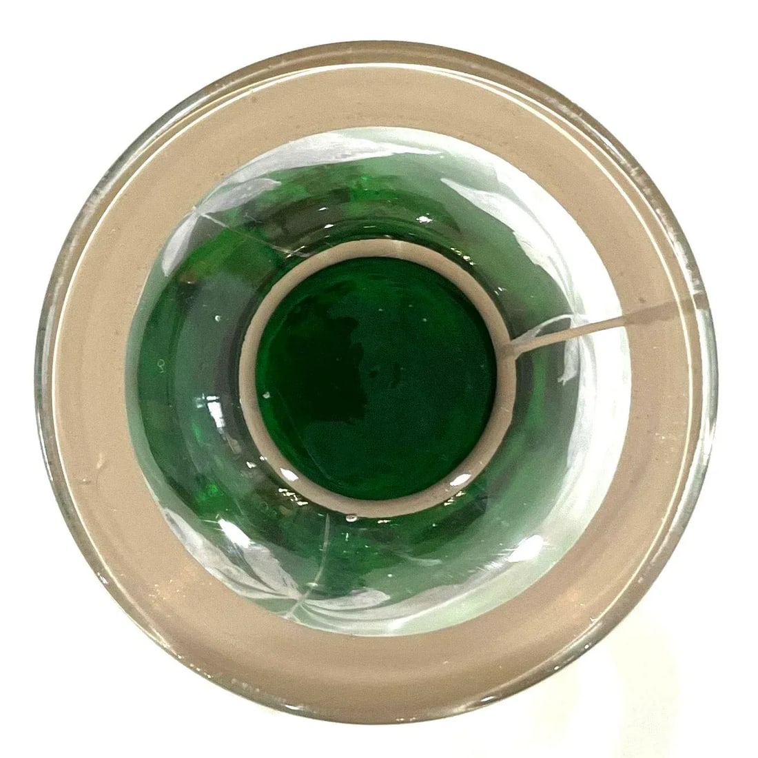 Decanter Pair - Bohemian Green Glass With Sterling Silver Overlay - Early 20th Century - 6