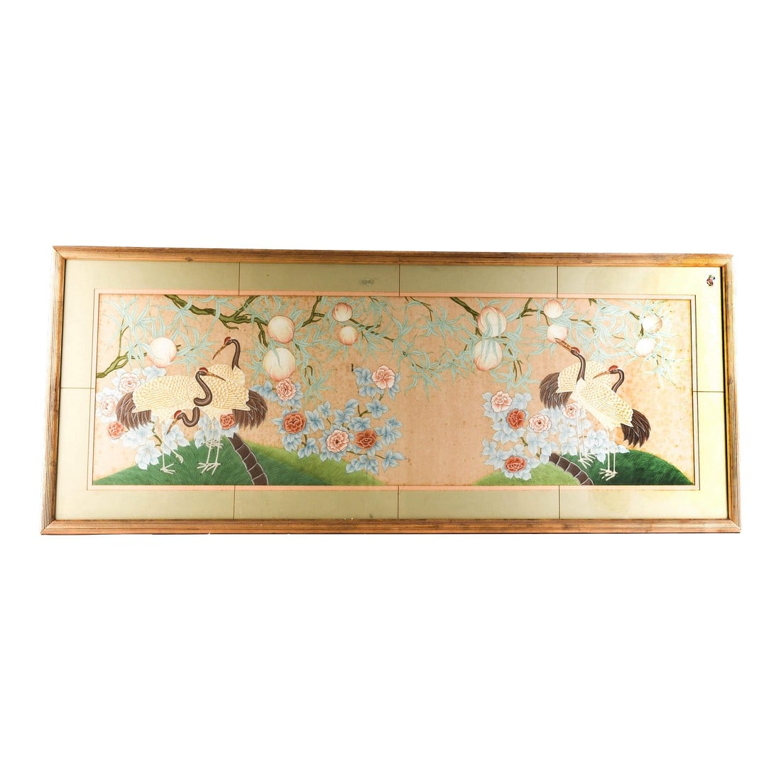 Framed Chinese Nature Scene Watercolor on Silk: This Framed Chinese Nature Scene Watercolor on Silk showcases a delicate and serene depiction of traditional Chinese silk painting. The artwork features a harmonious blend of floral and wildlife,