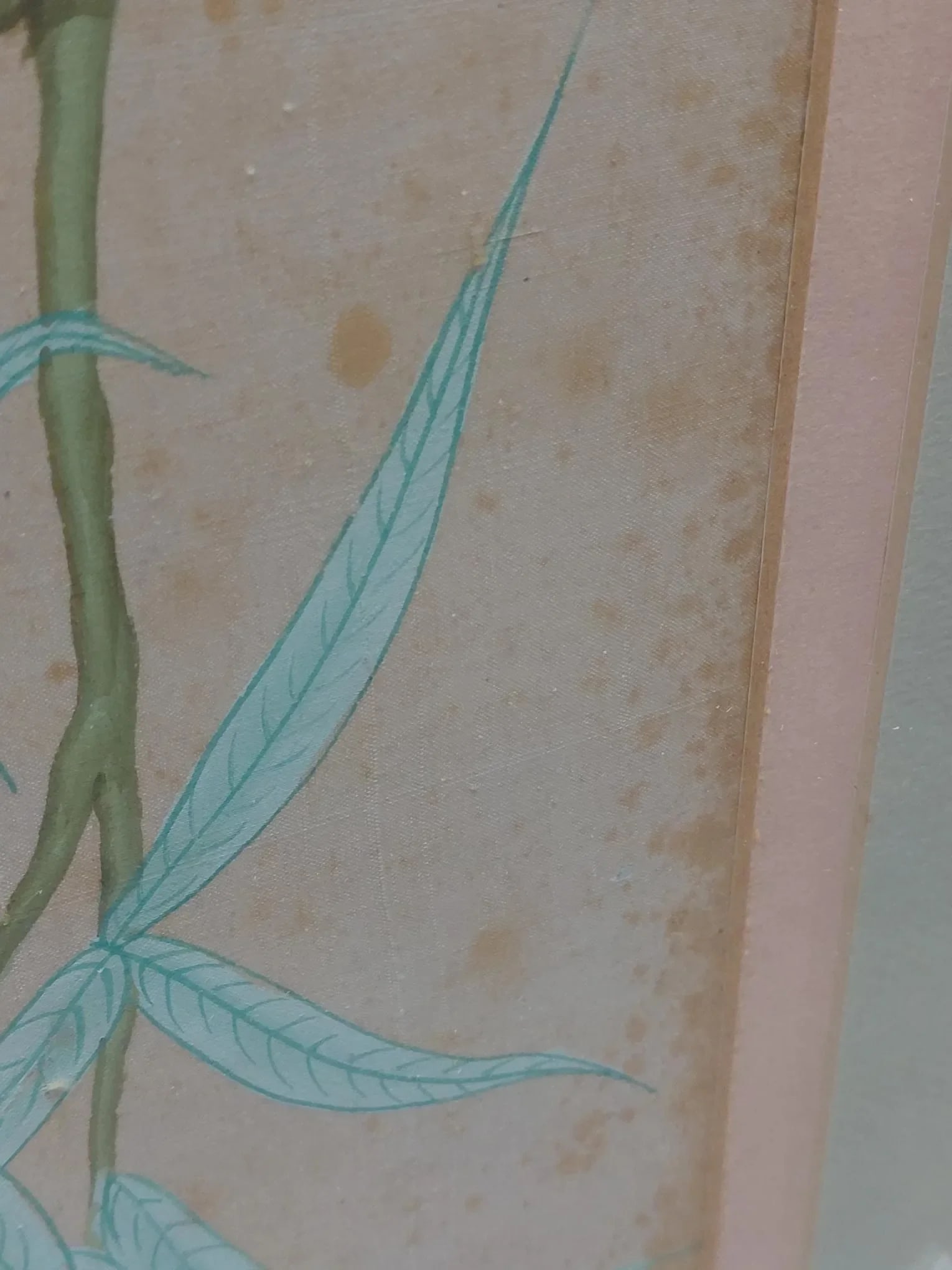 Framed Chinese Nature Scene Watercolor on Silk - 6