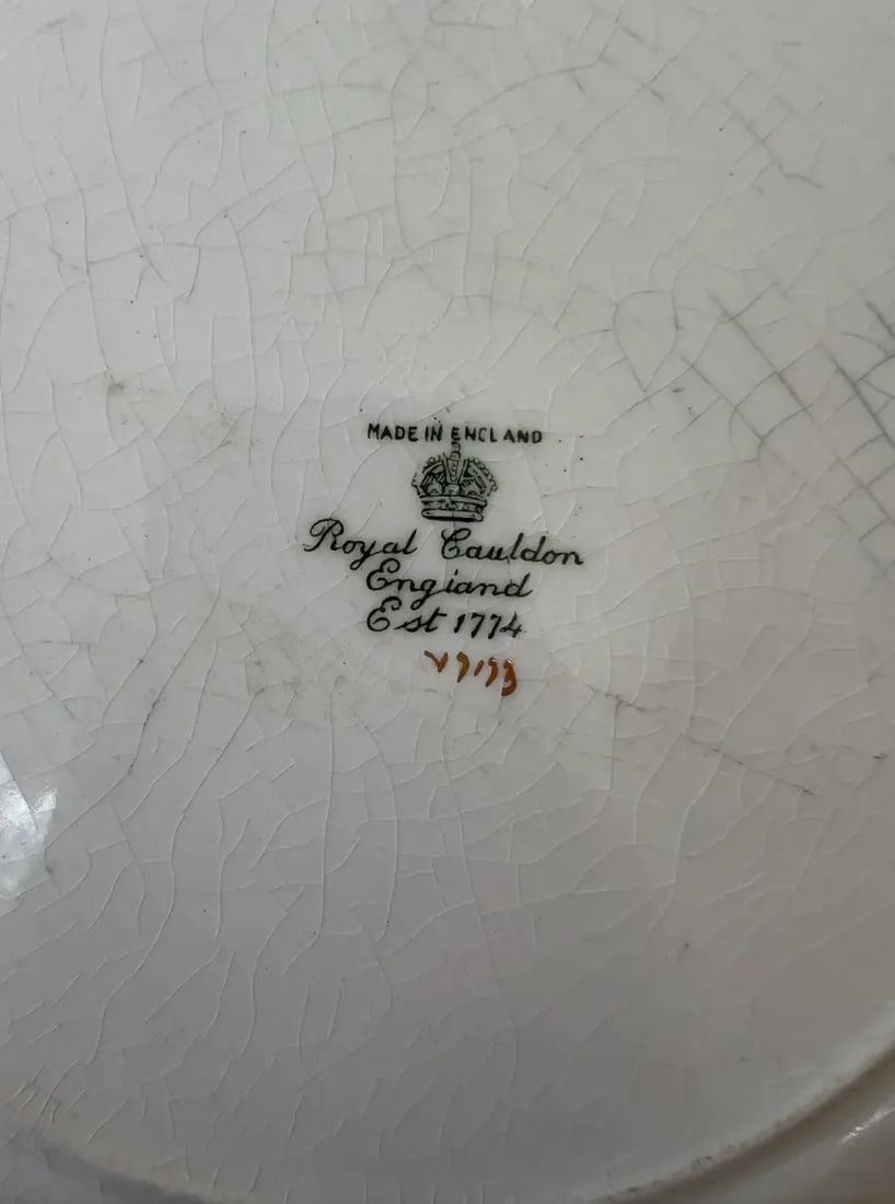 Vintage Royal Cauldon Floral Dinner Plate Set (6 Plates) - Stamped/Made in England - 4