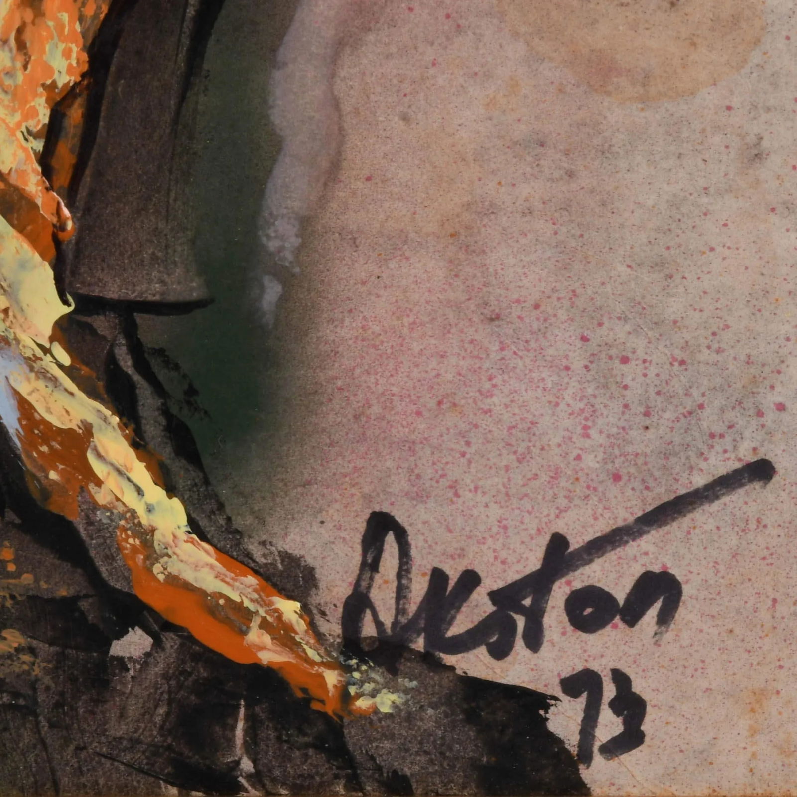 Framed Signed J. Akston "Bloody Mary, 1973" Mixed Media on Board - 4