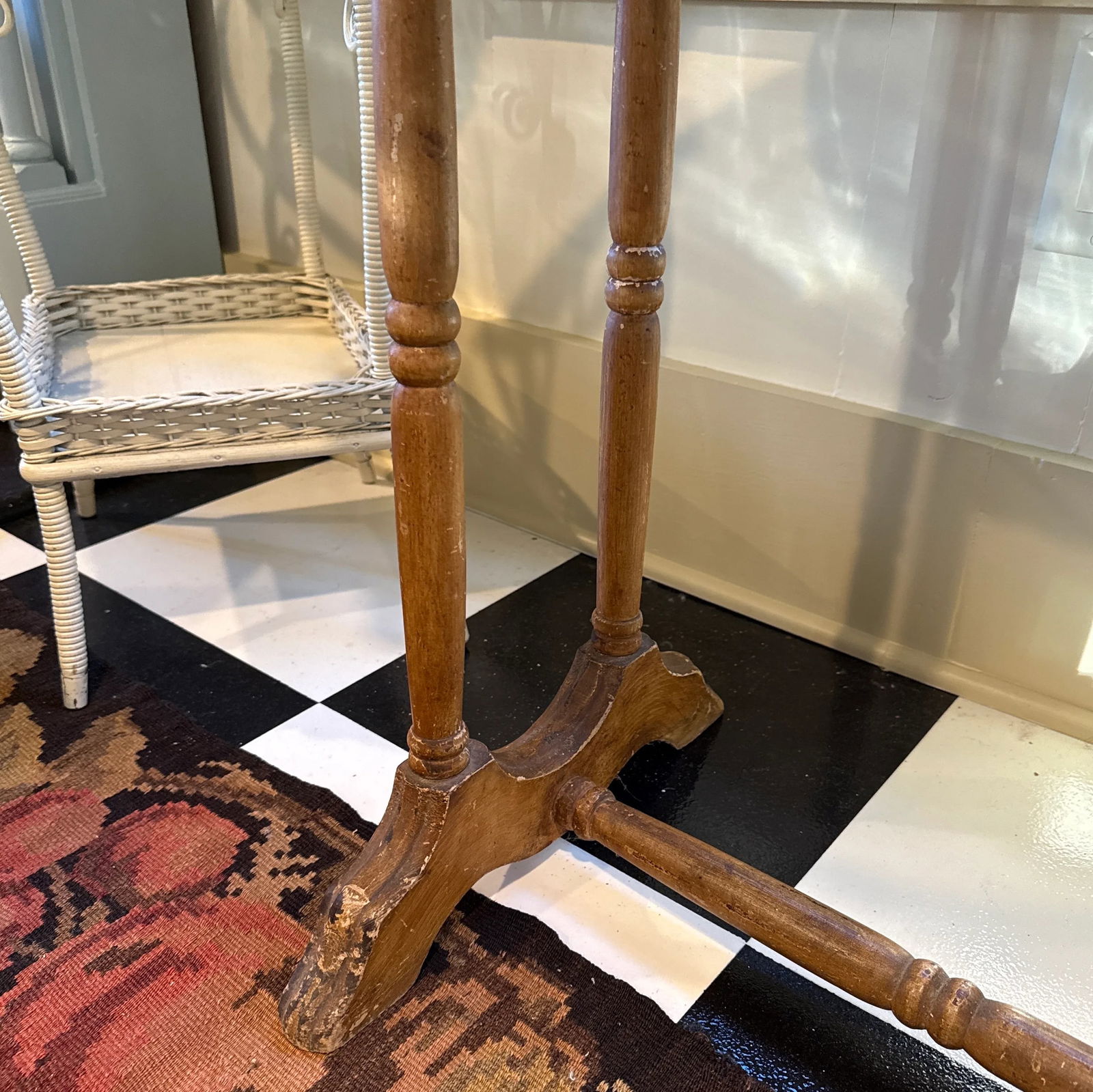 Antique Victorian Cottage Handpainted Side Table - 10