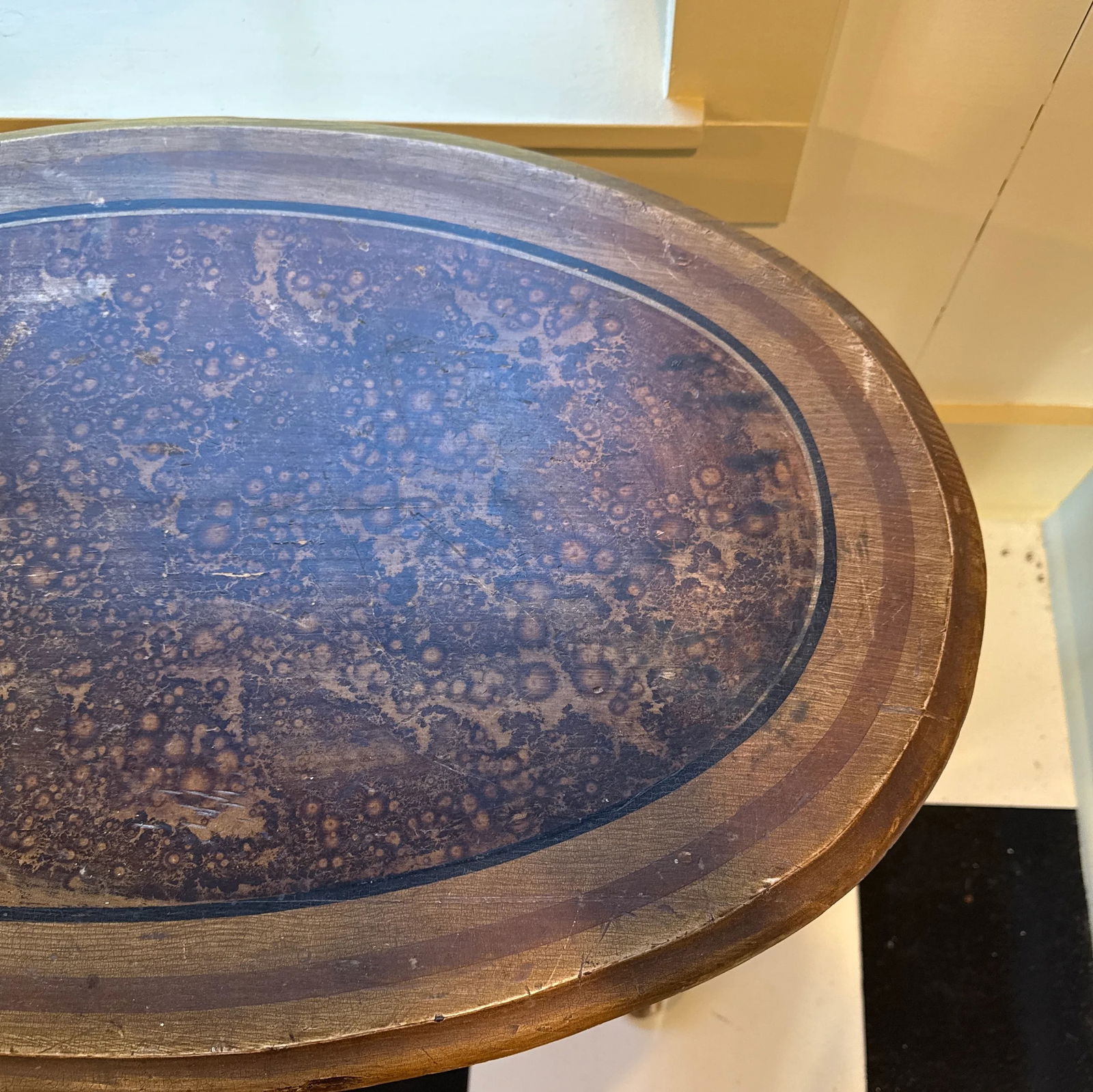 Antique Victorian Cottage Handpainted Side Table - 4