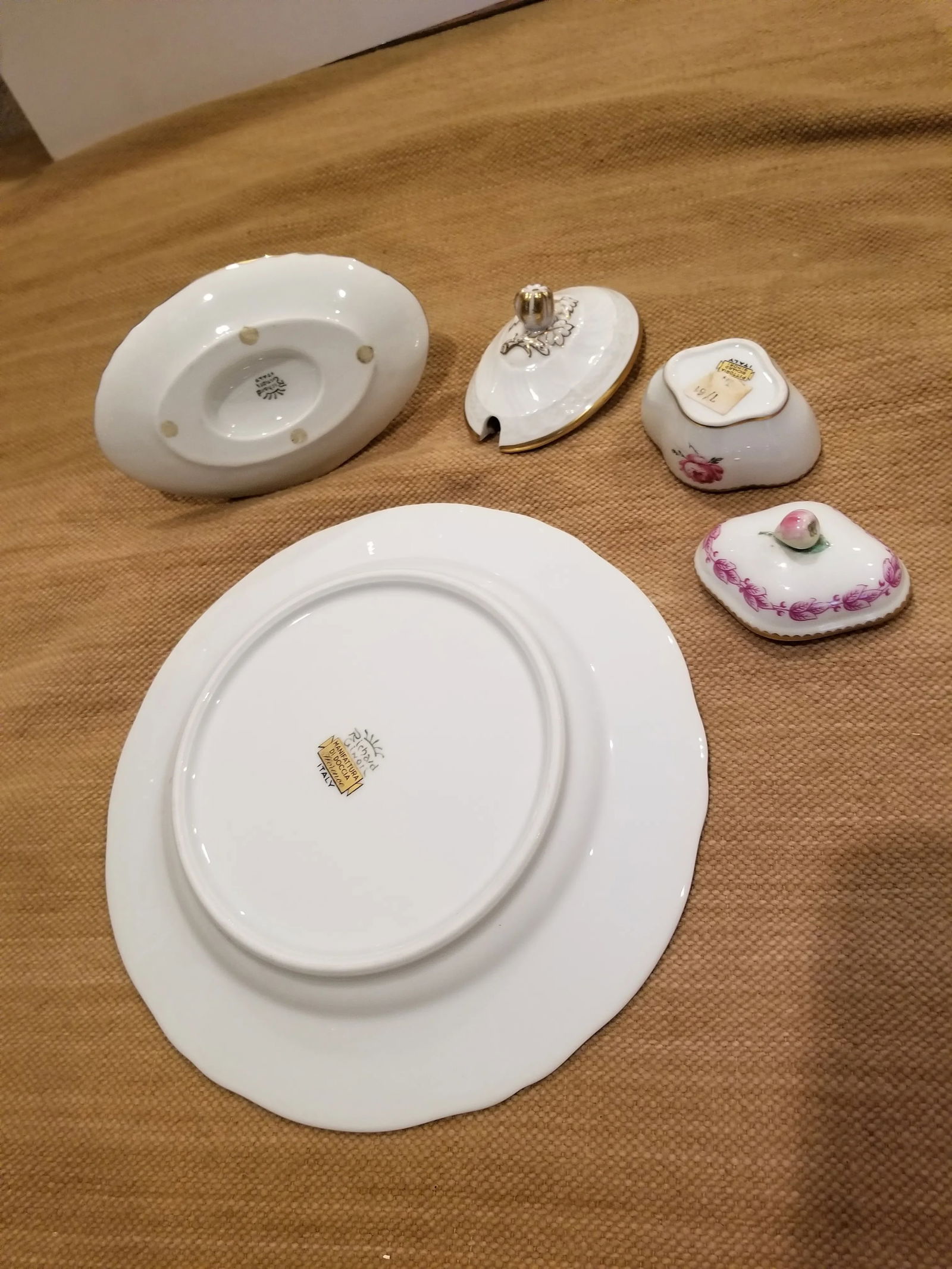 Vintage Richard Ginori Floral Porcelain Dishes - Set of 3 - 4