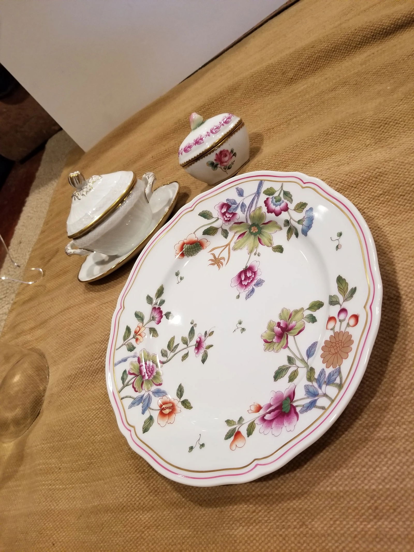 Vintage Richard Ginori Floral Porcelain Dishes - Set of 3 - 8