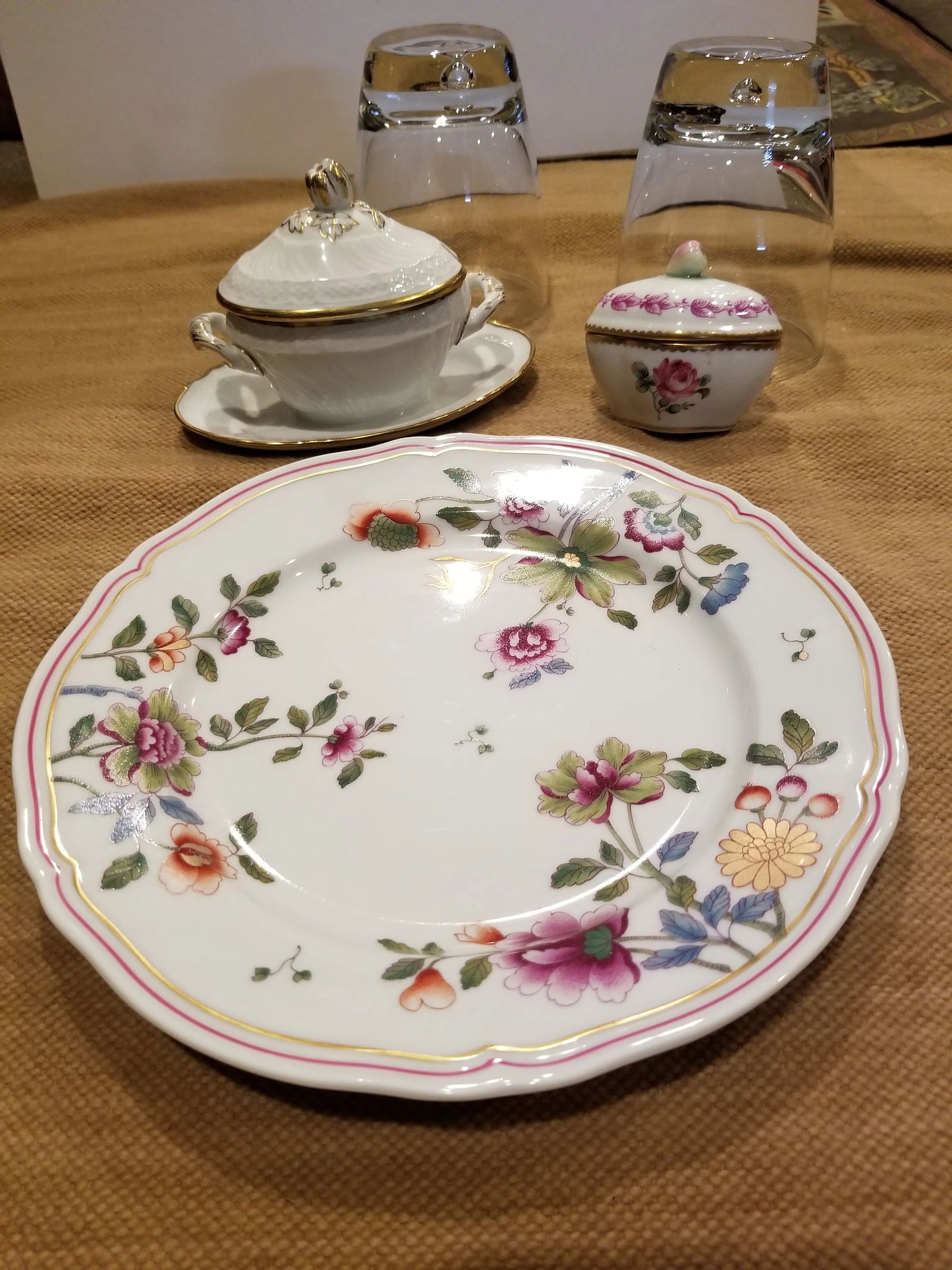 Vintage Richard Ginori Floral Porcelain Dishes - Set of 3 - 9