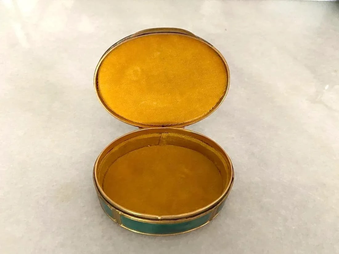 19thC French Bronze Guilloche Enamel Jewelry Box C1860 - 2