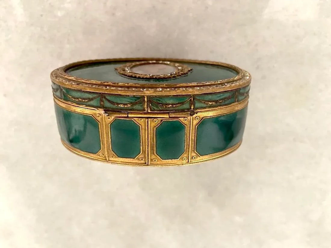 19thC French Bronze Guilloche Enamel Jewelry Box C1860 - 5