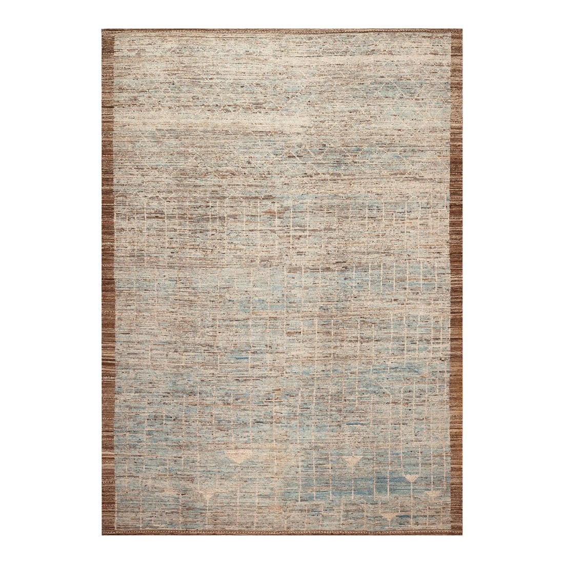 Primitive Modern Rug: Whimsical Charm Subtle Primitive Design Modern Rug, Country of origin: Central Asia, Circa date: Modern Condition: Imperfections: No Imperfections Condition Notes: This rug is in excellent condition.