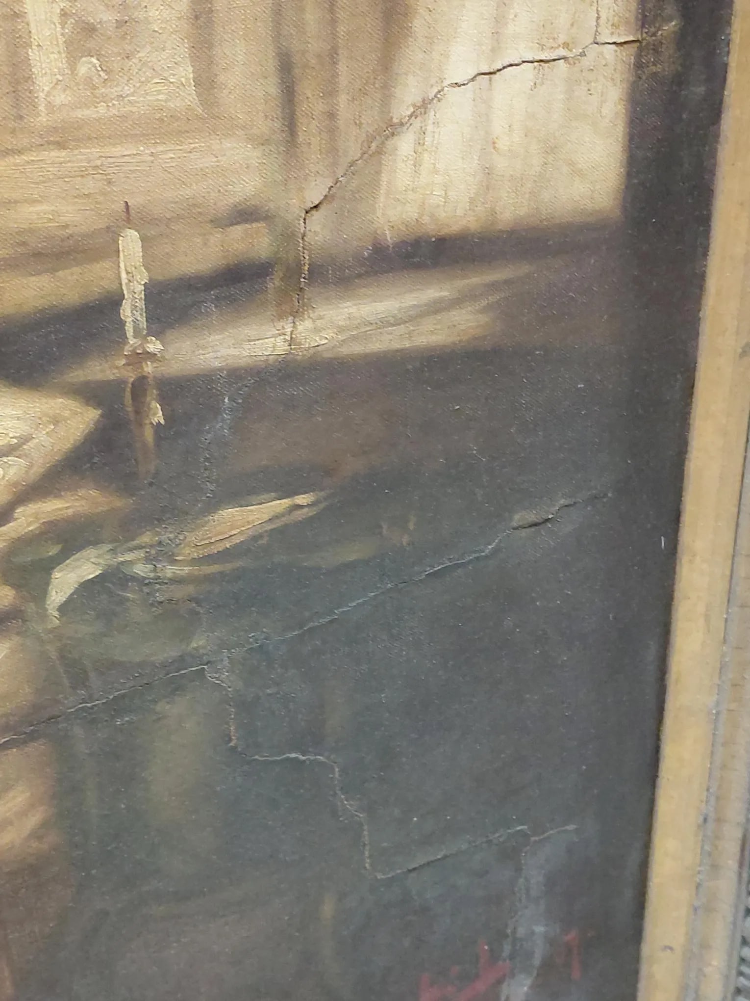 Antique Framed Signed "Sadness" After Gerolamo Induno - 11