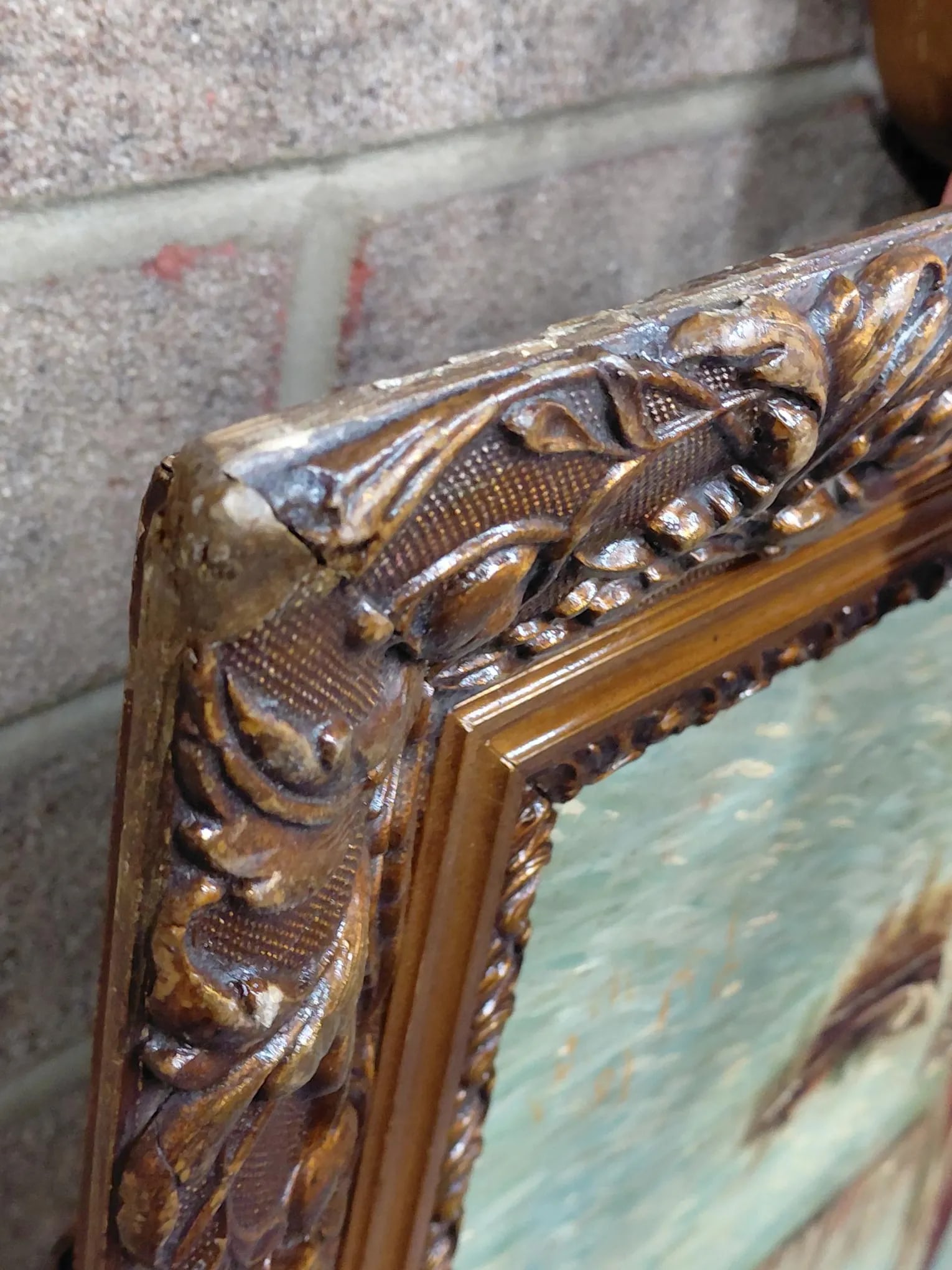 Antique Framed Signed Oil on Canvas Snowy Port - 10