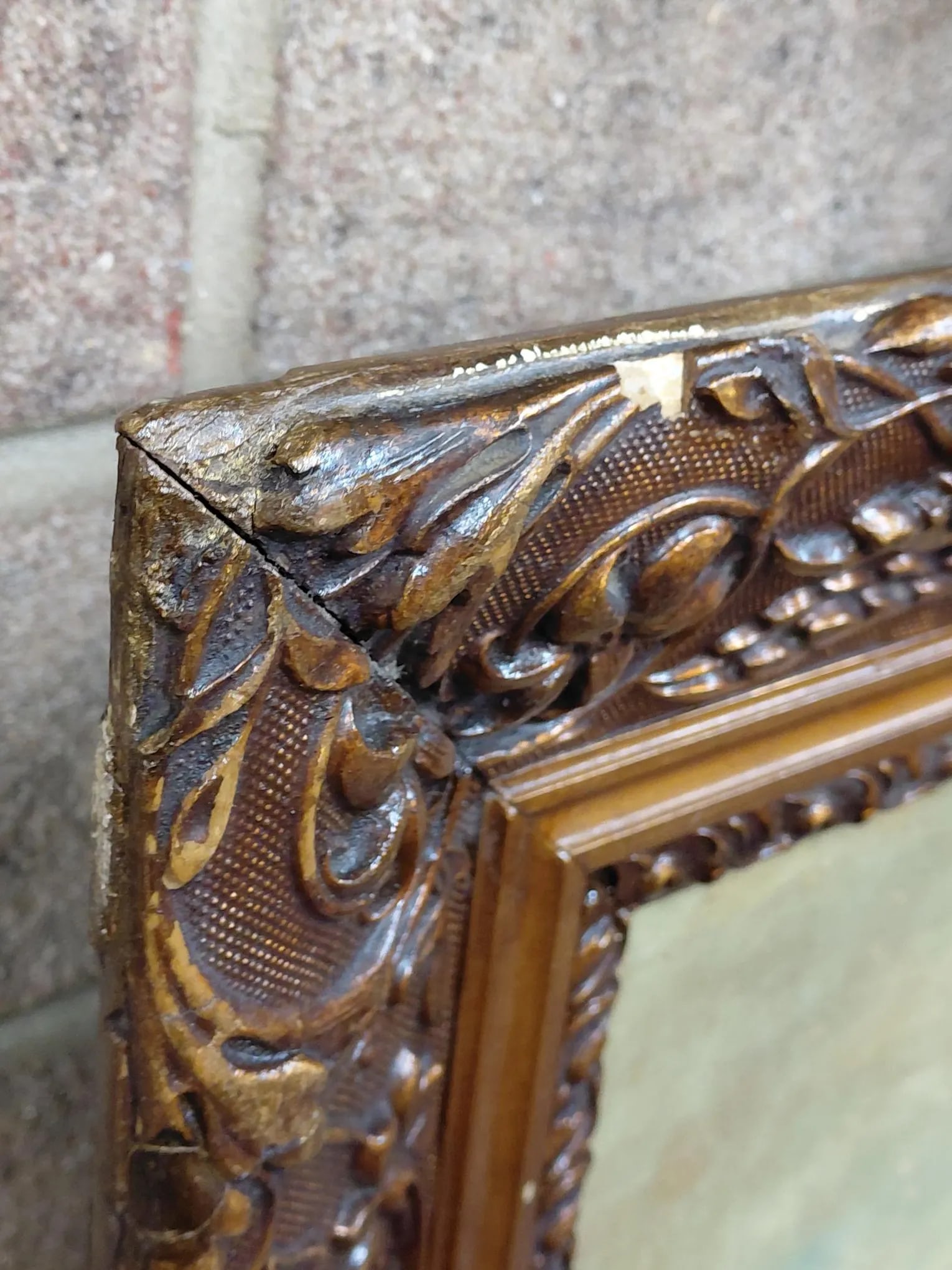 Antique Framed Signed Oil on Canvas Snowy Port - 12