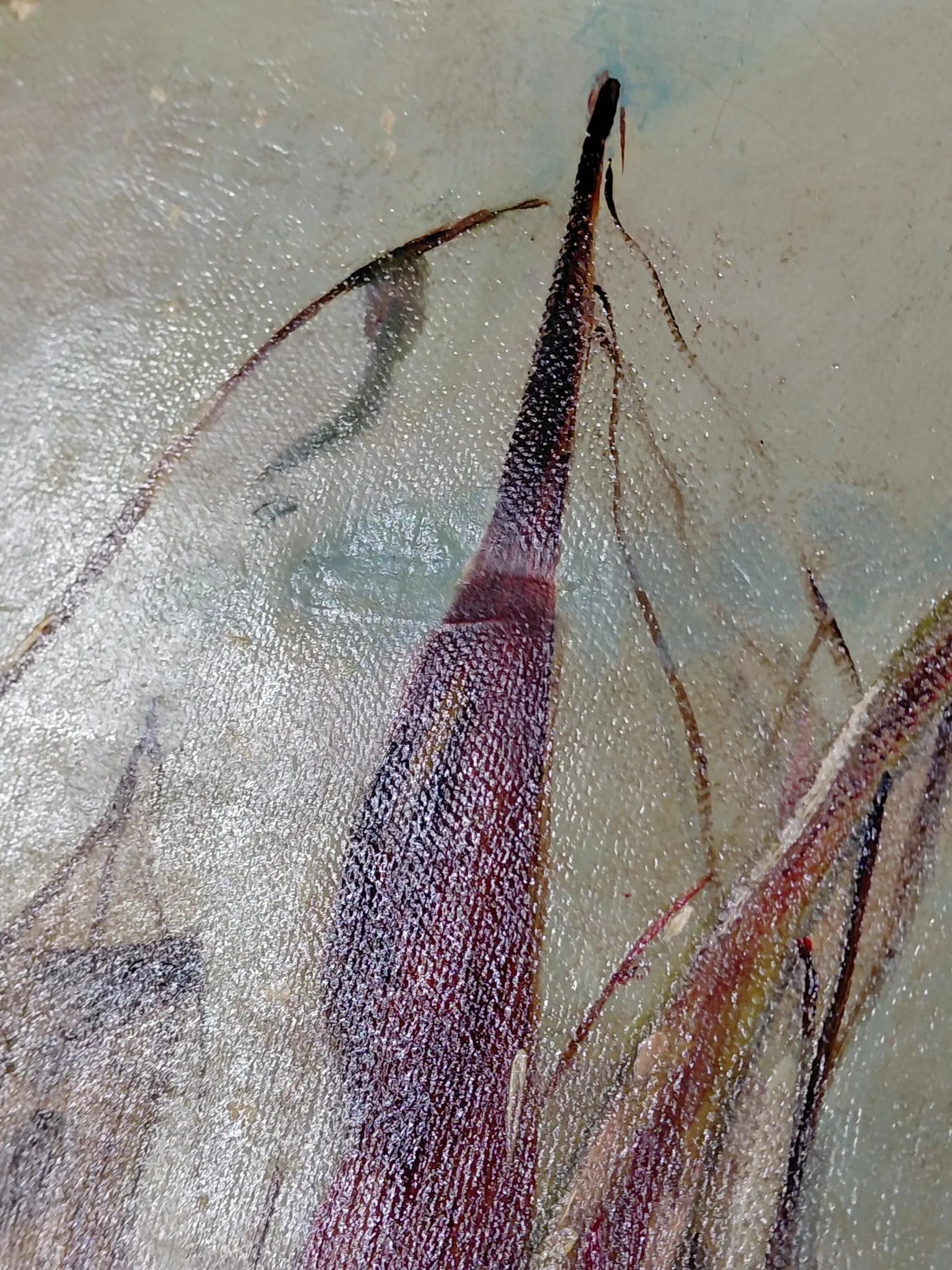 Antique Framed Signed Oil on Canvas Snowy Port - 8