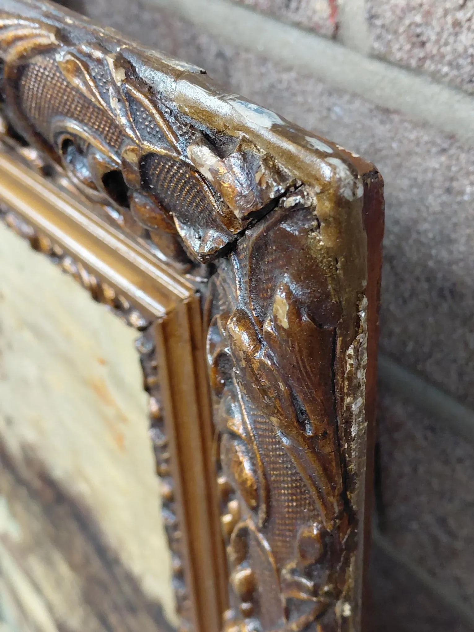 Antique Framed Signed Oil on Canvas Snowy Port - 9