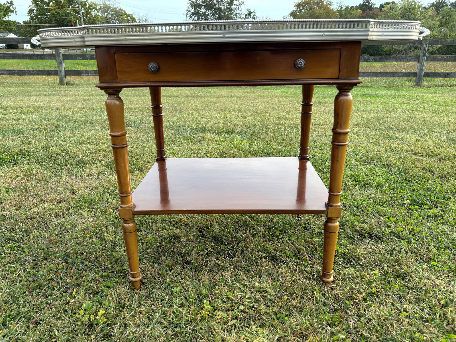 20th C. British Regency Style Butler's Cocktail Serving Tray Table - 11