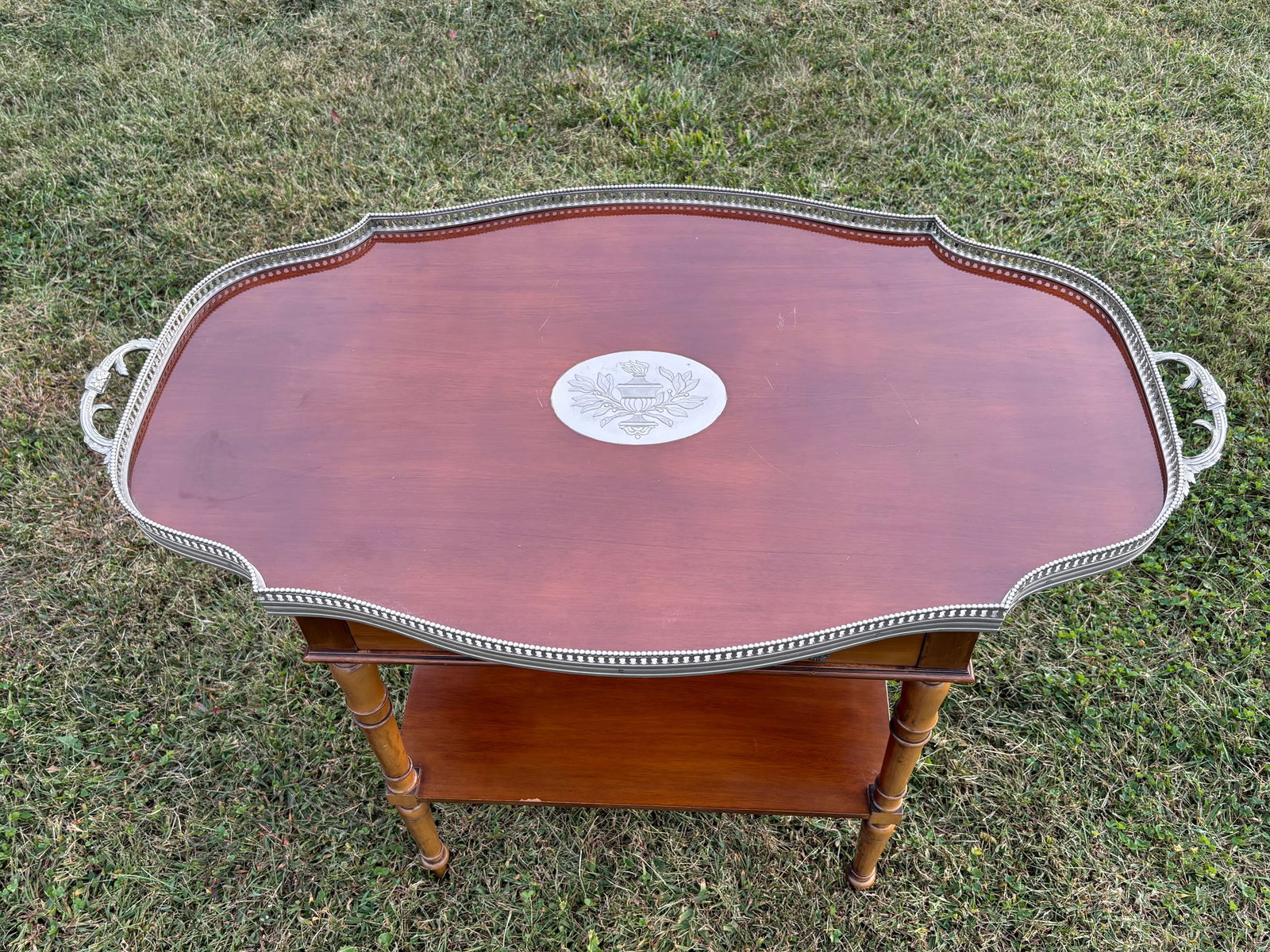 20th C. British Regency Style Butler's Cocktail Serving Tray Table - 2