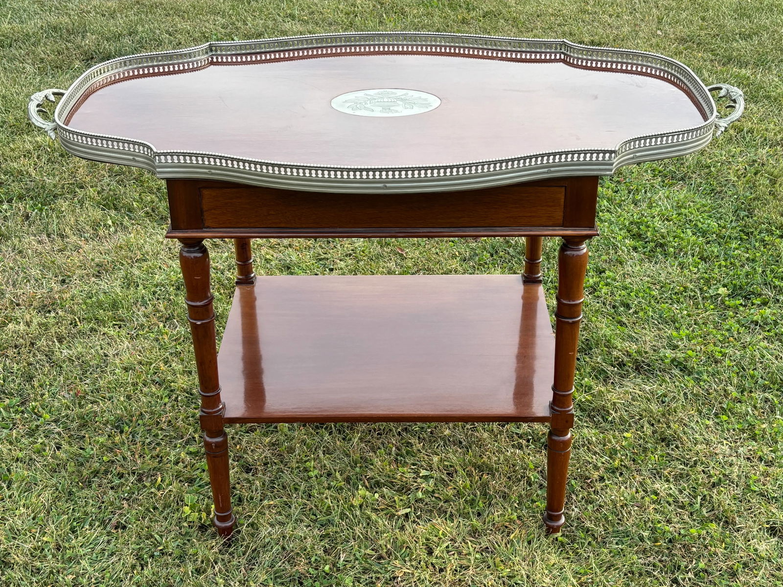 20th C. British Regency Style Butler's Cocktail Serving Tray Table - 6