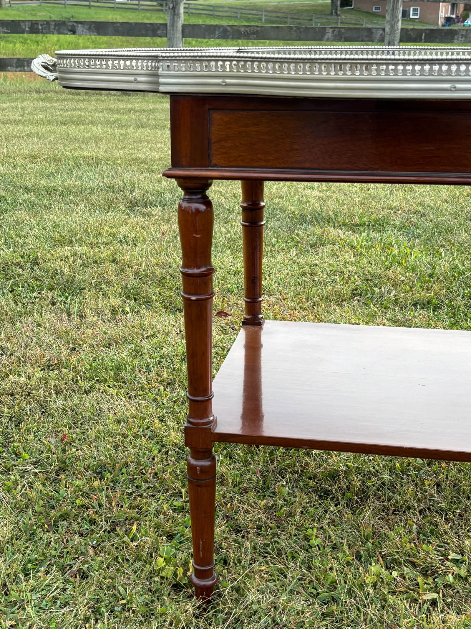 20th C. British Regency Style Butler's Cocktail Serving Tray Table - 9