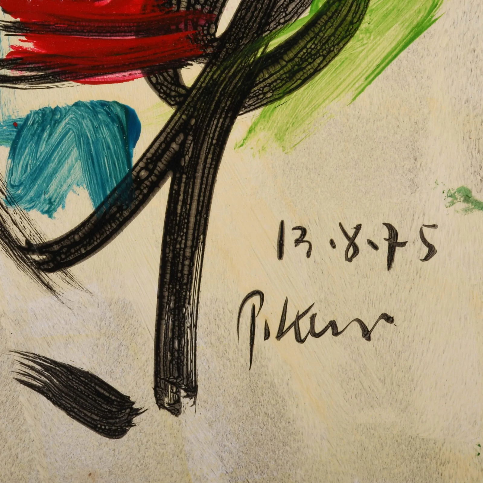 Signed Peter Keil "Echoes in Green and Blue" Mix Media on Masonite - 4