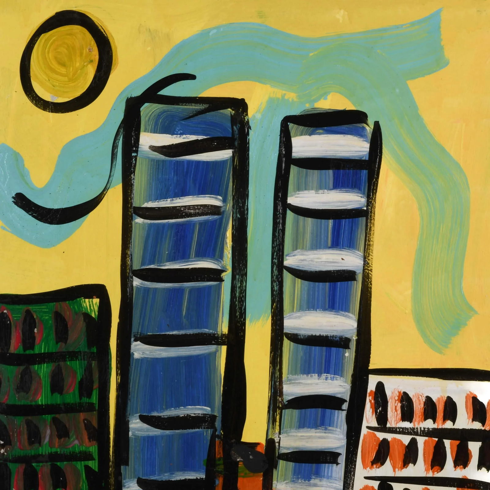 Signed Peter Keil "New-York" Oil on Masonite - 2