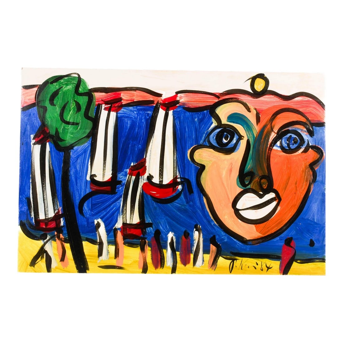 Peter Keil "Sunset Visions and Sailing Whispers" Oil on Masonite: Sunset Visions and Sailing Whispers oil on masonite by Peter Keil is a striking burst of coastal vitality, where abstraction meets exuberance. Keil's fearless palette brings together rich blues,