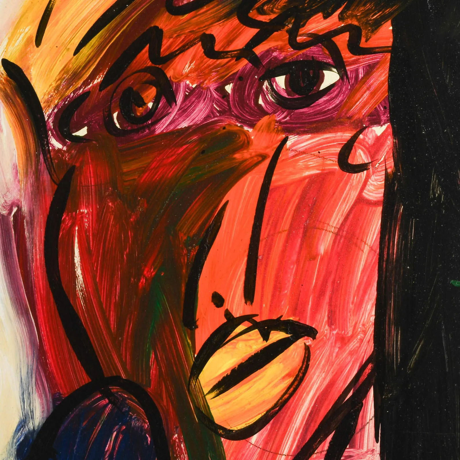 Signed Peter Keil "The Crimson Shadow 85" Oil on Masonite - 2