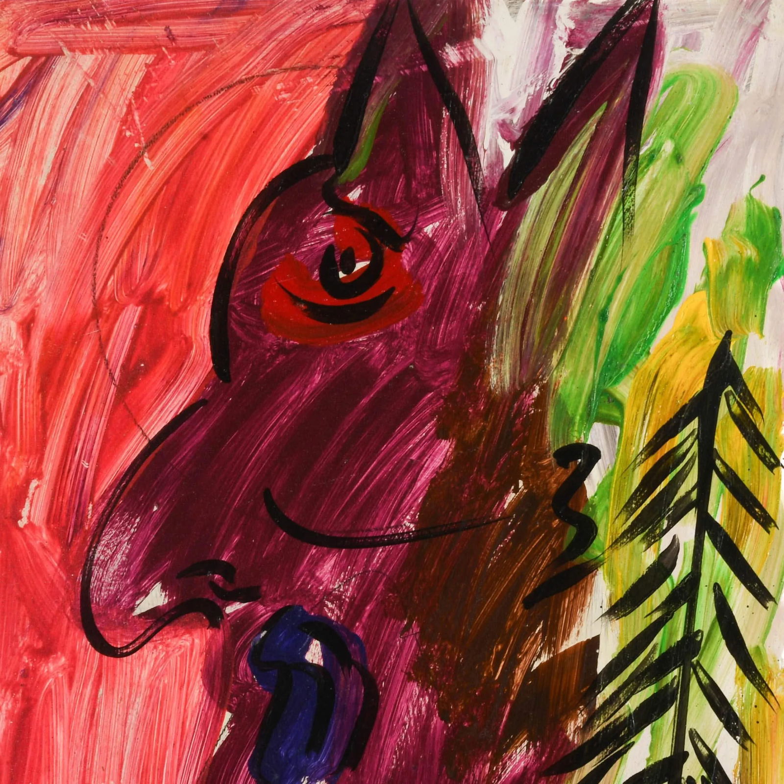 Signed Peter Keil "Elton John" Oil on Masonite - 2