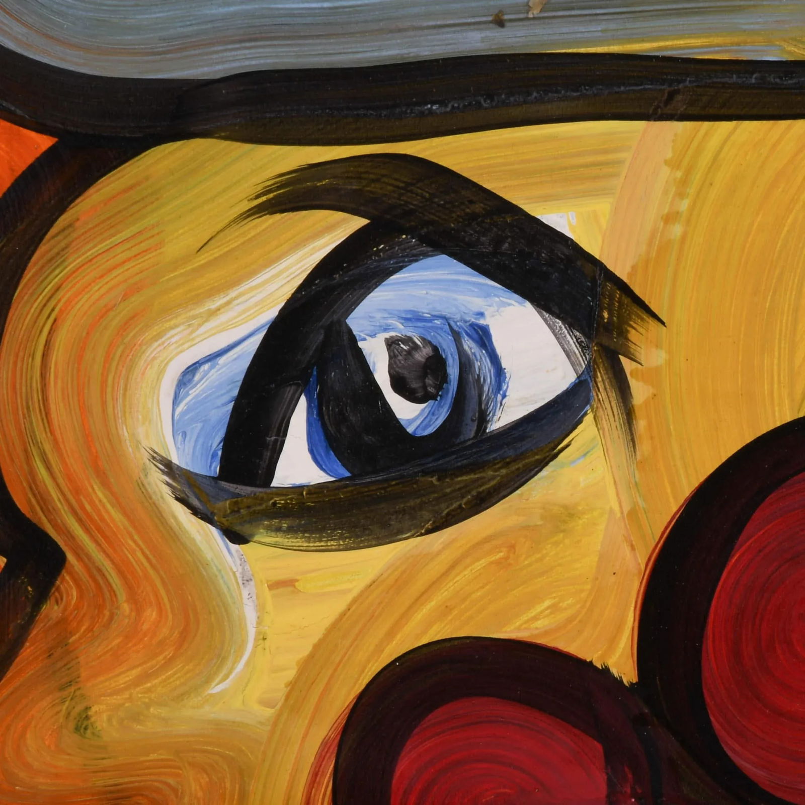 Signed Peter Keil "Clown in Contrast 1991" Oil on Masonite - 3