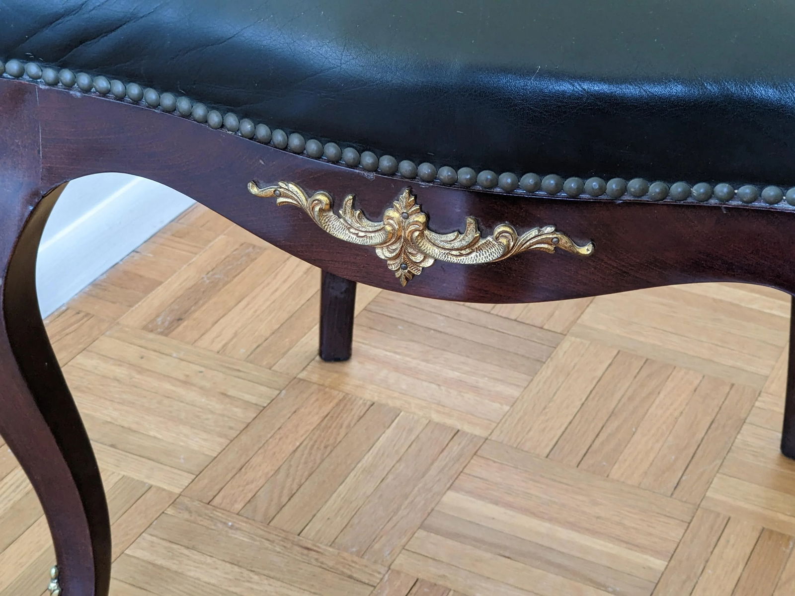 Heart Shape Late 18th Century Beautiful Wood, Brass, Leather Chair - 10