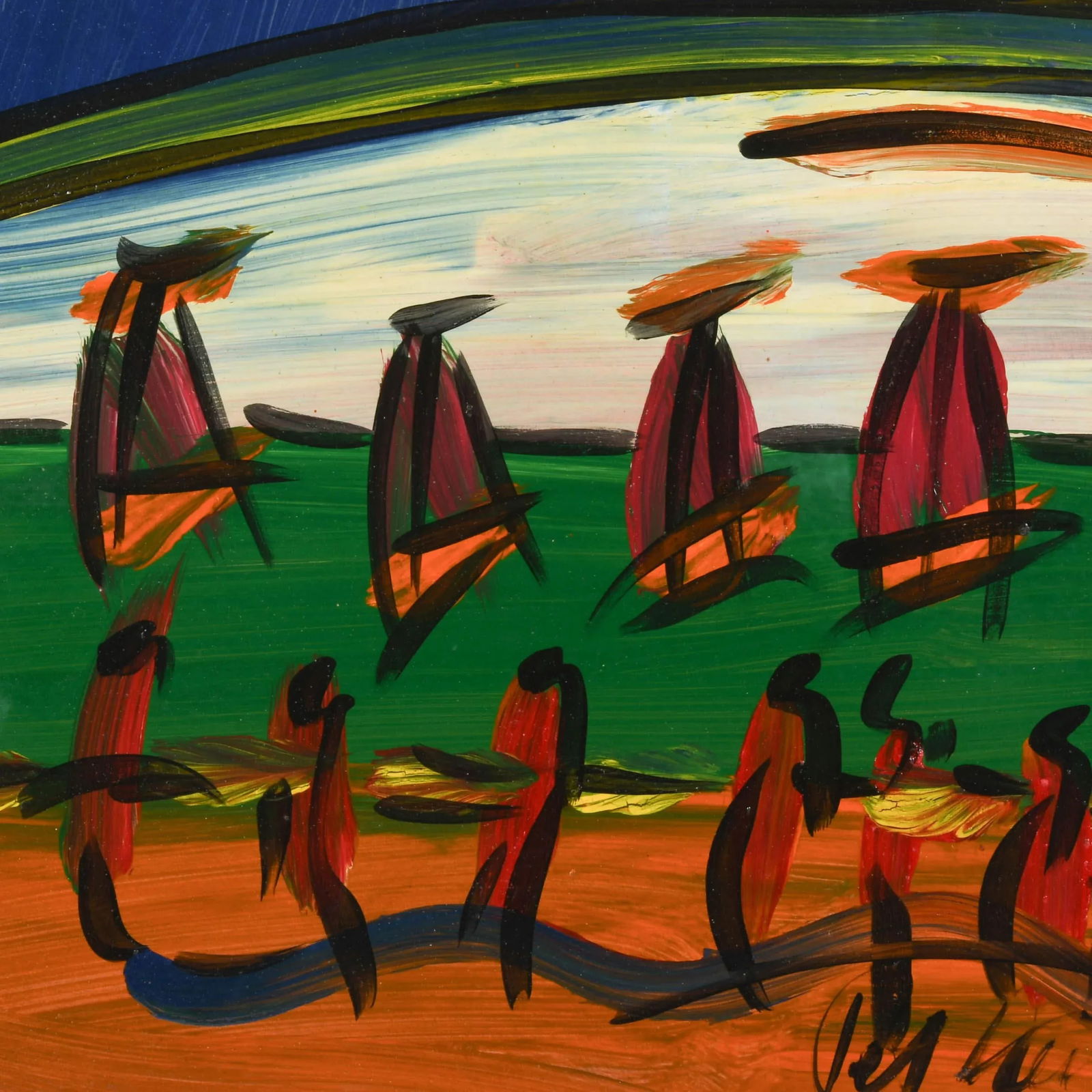 Signed Peter Keil "New Orleans 73" Oil on Masonite - 2