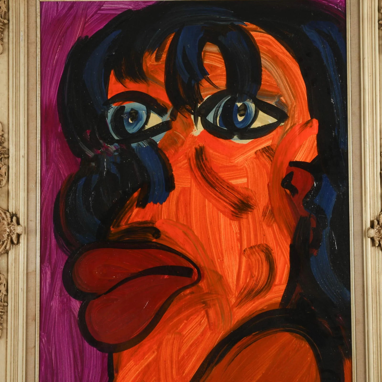 Framed Signed Peter Keil "Mick Jagger 79" Oil on Masonite - 2