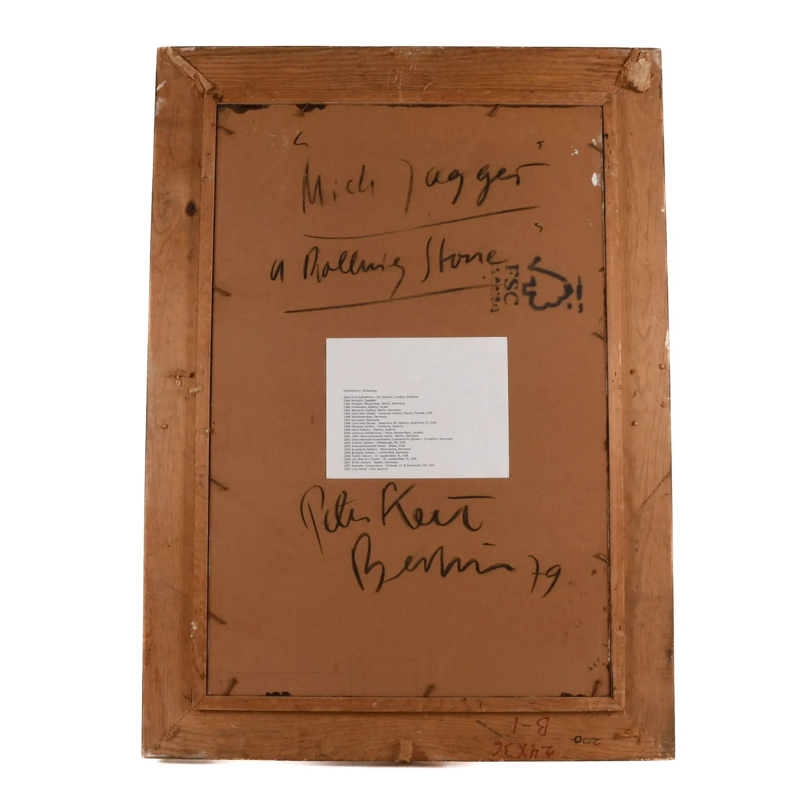 Framed Signed Peter Keil "Mick Jagger 79" Oil on Masonite - 6