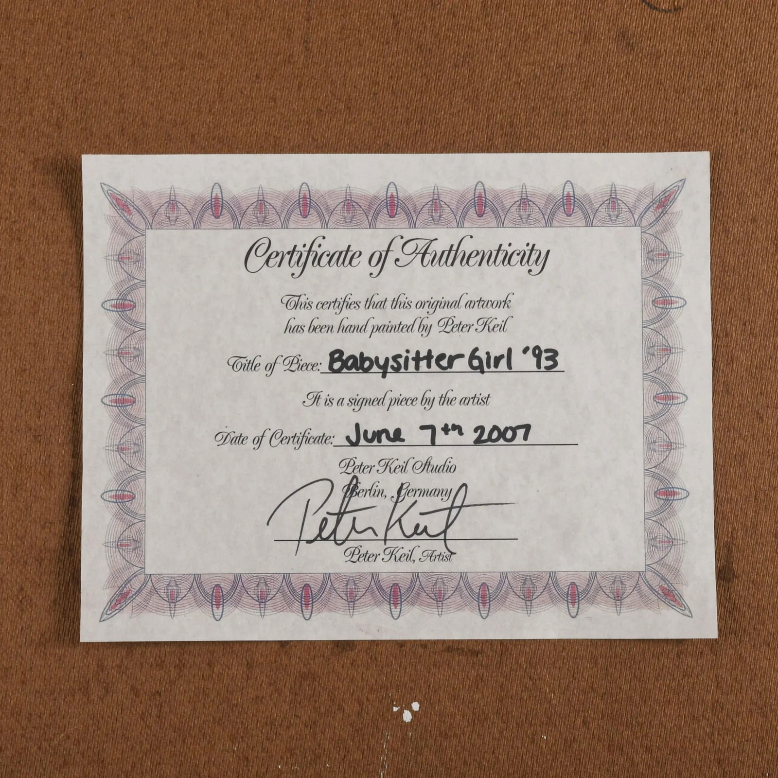 Framed Signed Peter Keil "The Babysitter" Mixed Media on Masonite - 5