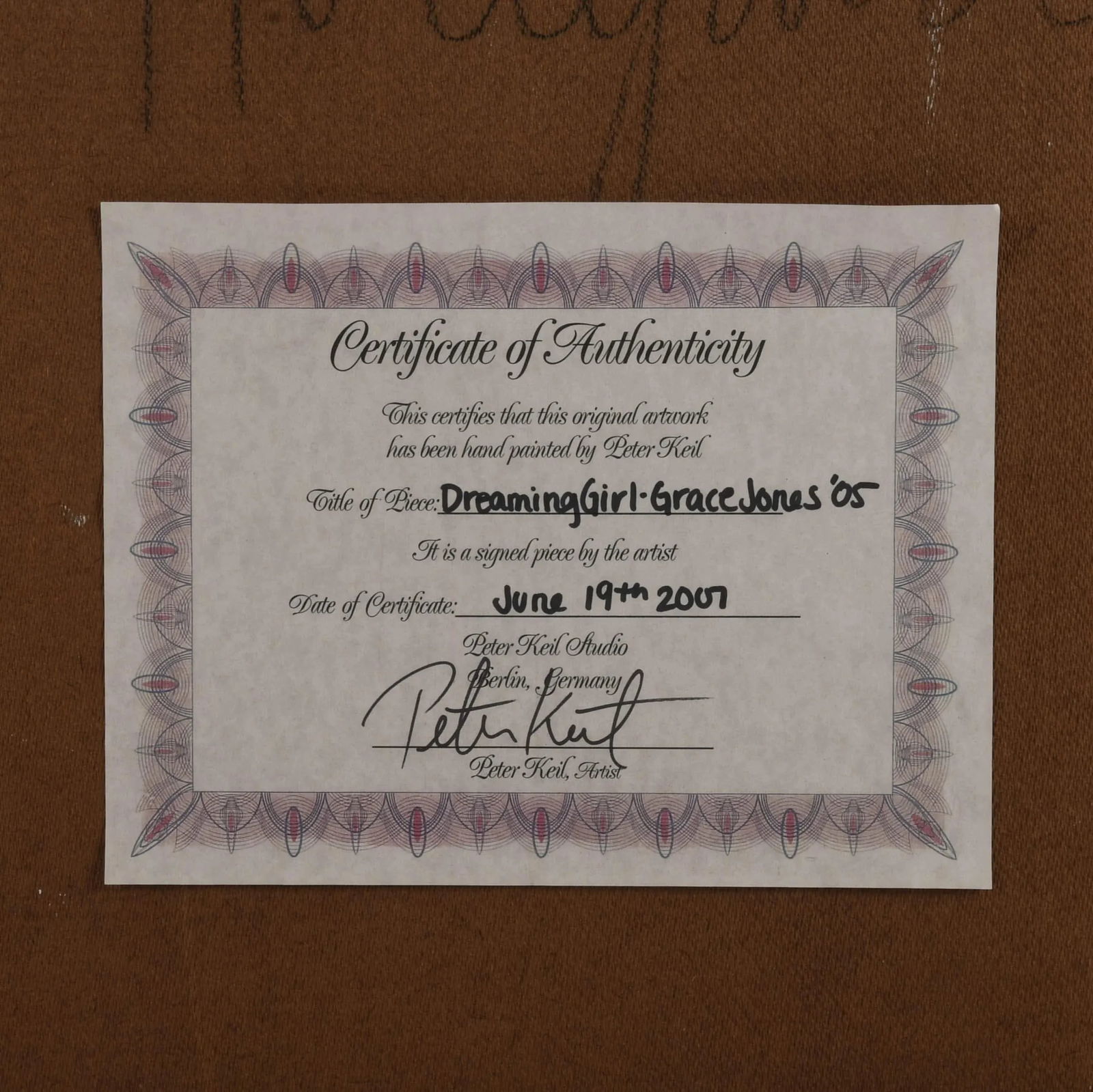 Framed Signed Peter Keil "Dreaming Girl" Oil on Masonite - 5