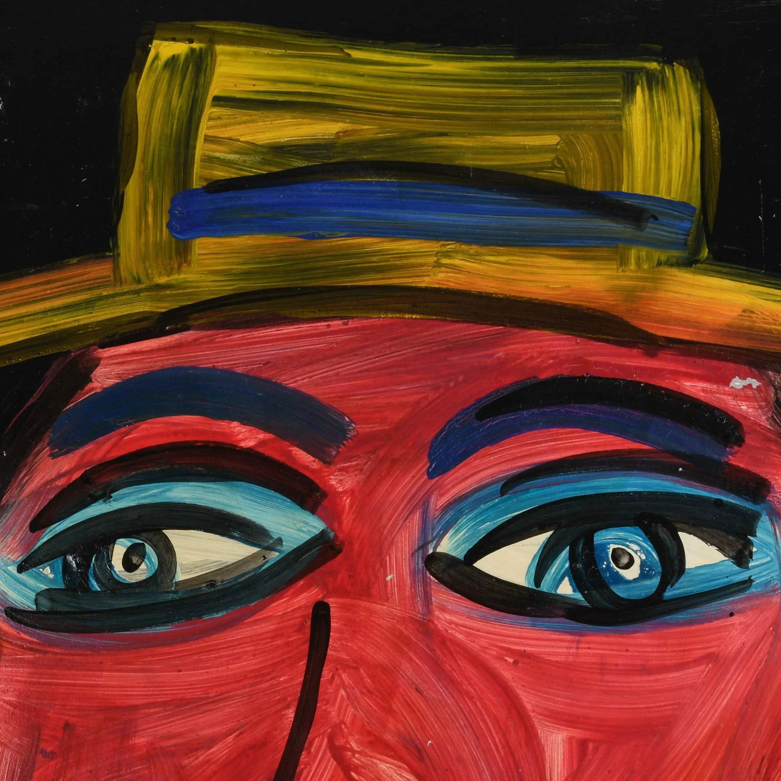 Framed Signed Peter Keil "My Friend Rainer Fetting" Oil on Masonite - 3