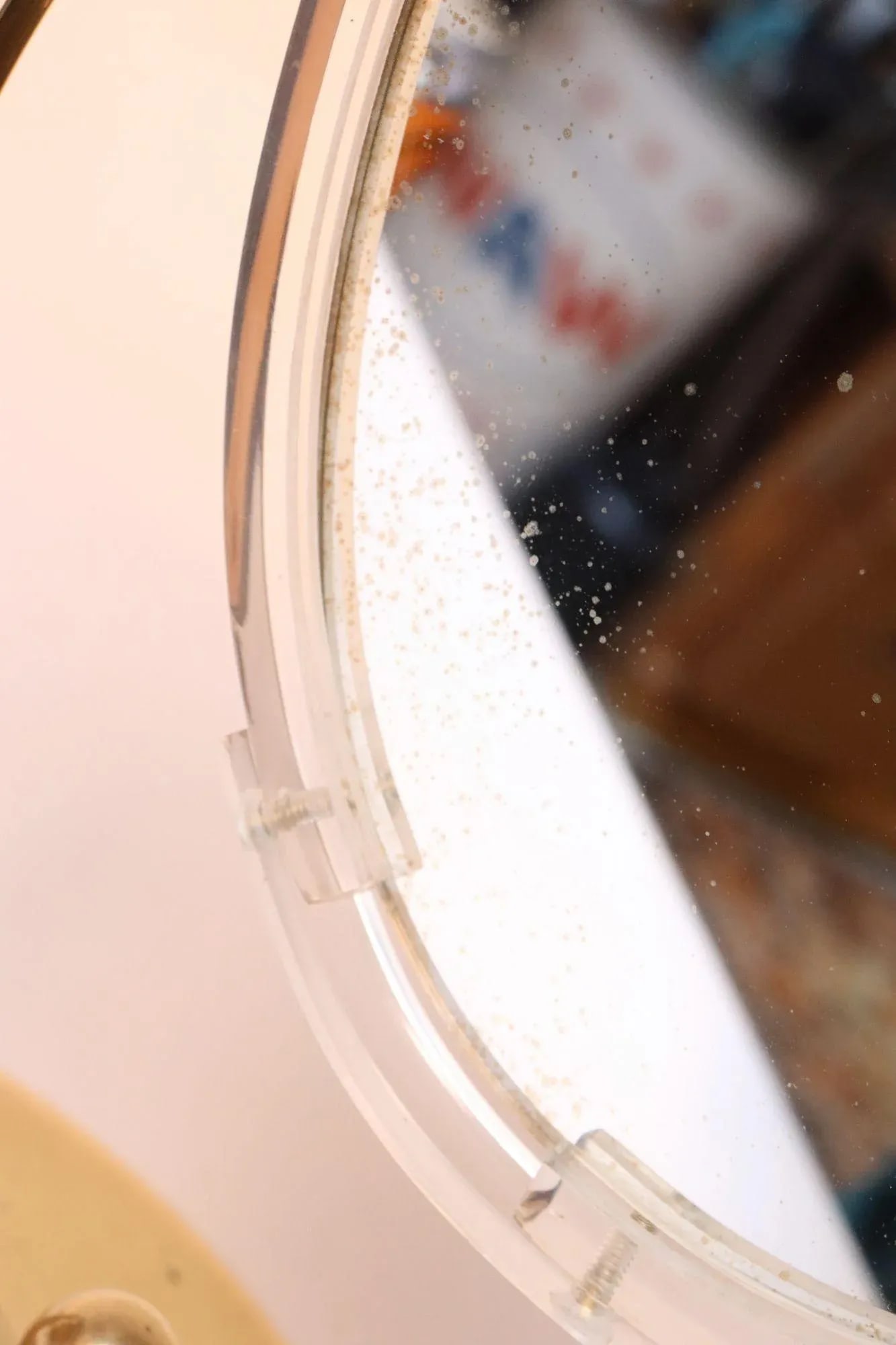 Vintage Double Sided Vanity Mirror in Brass and Lucite by Charles Hollis Jones - 10