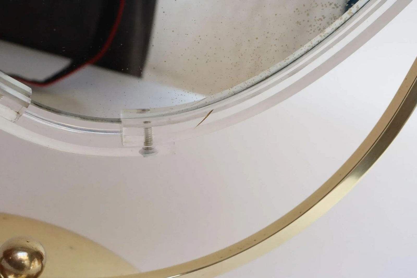 Vintage Double Sided Vanity Mirror in Brass and Lucite by Charles Hollis Jones - 16