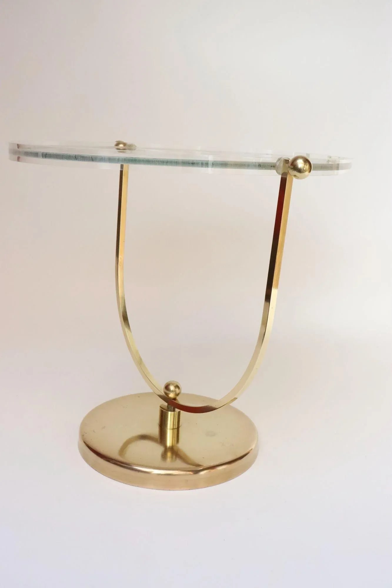 Vintage Double Sided Vanity Mirror in Brass and Lucite by Charles Hollis Jones - 5