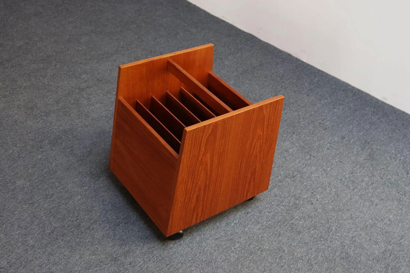 Norwegian Modern Magazine Rack on Casters by Rolf Hesland for Bruksbo in Teak - 2