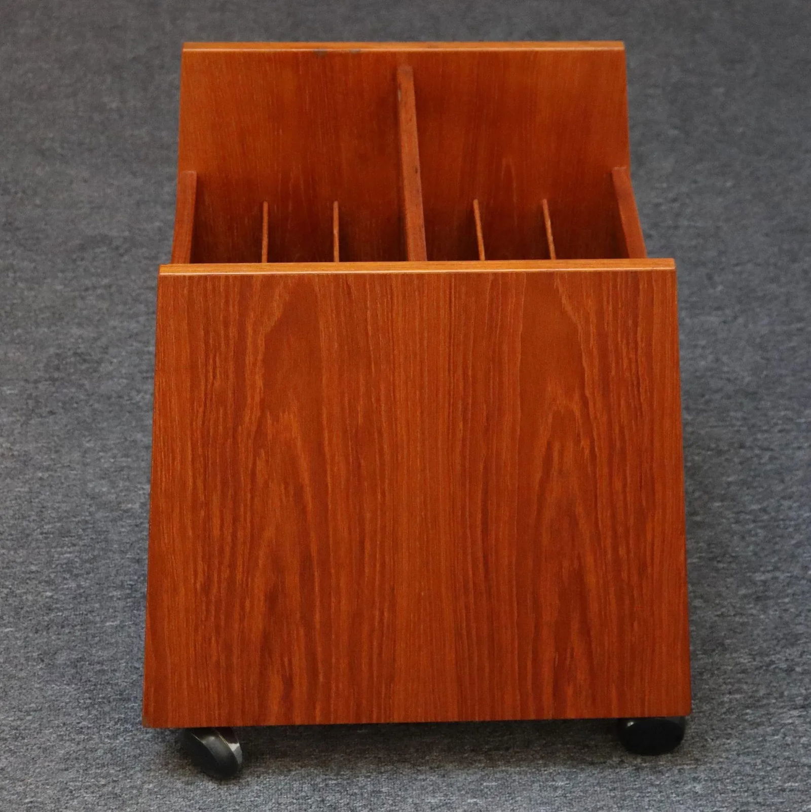 Norwegian Modern Magazine Rack on Casters by Rolf Hesland for Bruksbo in Teak - 4