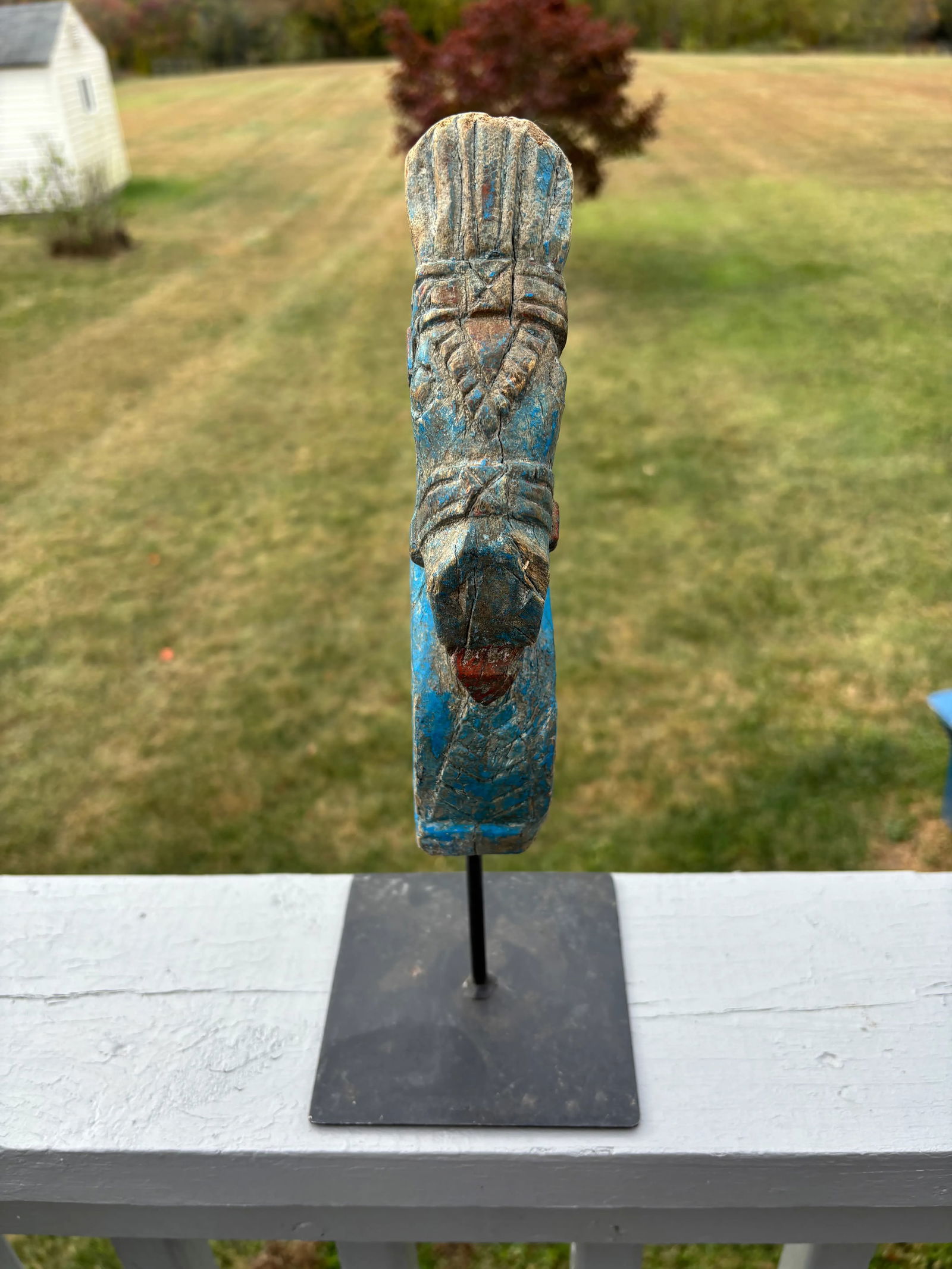 18th./19th. C. Architectural Fragment on Museum Mount - Palace Horse With Regal Tack - 3