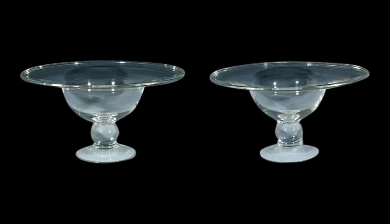 American Steuben Glass Footed Compotes - A Pair - 2