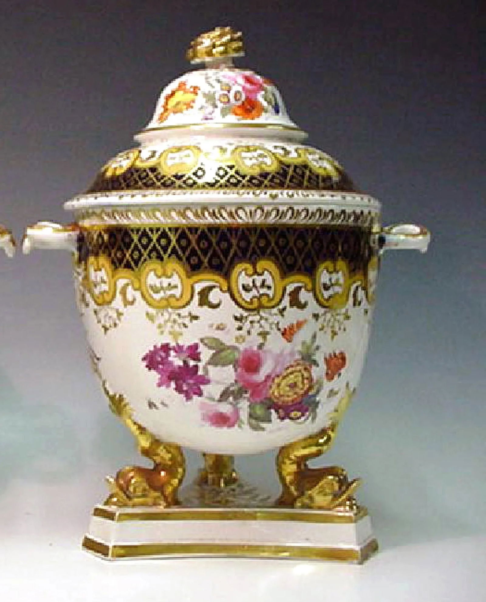 1820-1830 Ridgway Porcelain Dolphin Fruit Coolers Covers & Liners - A Pair - 5