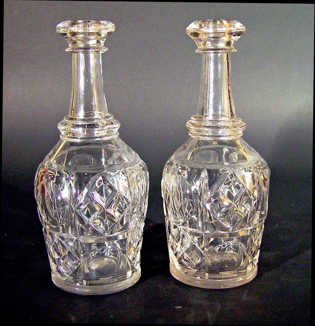 Pittsburgh Glass Bar Bottles or Decanters Bakewell Pears & Co. - A Pair - 2